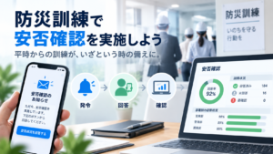 防災訓練での安否確認イメージ